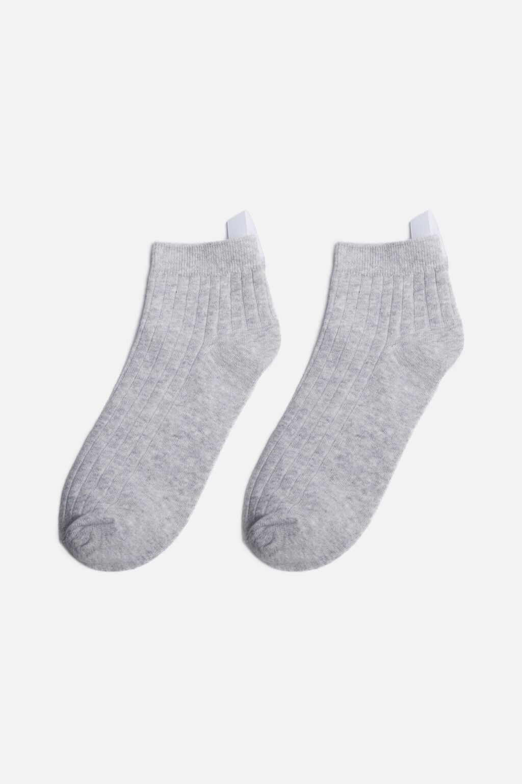 Носки короткие с ярлычком и надписью - цвет серый - 1