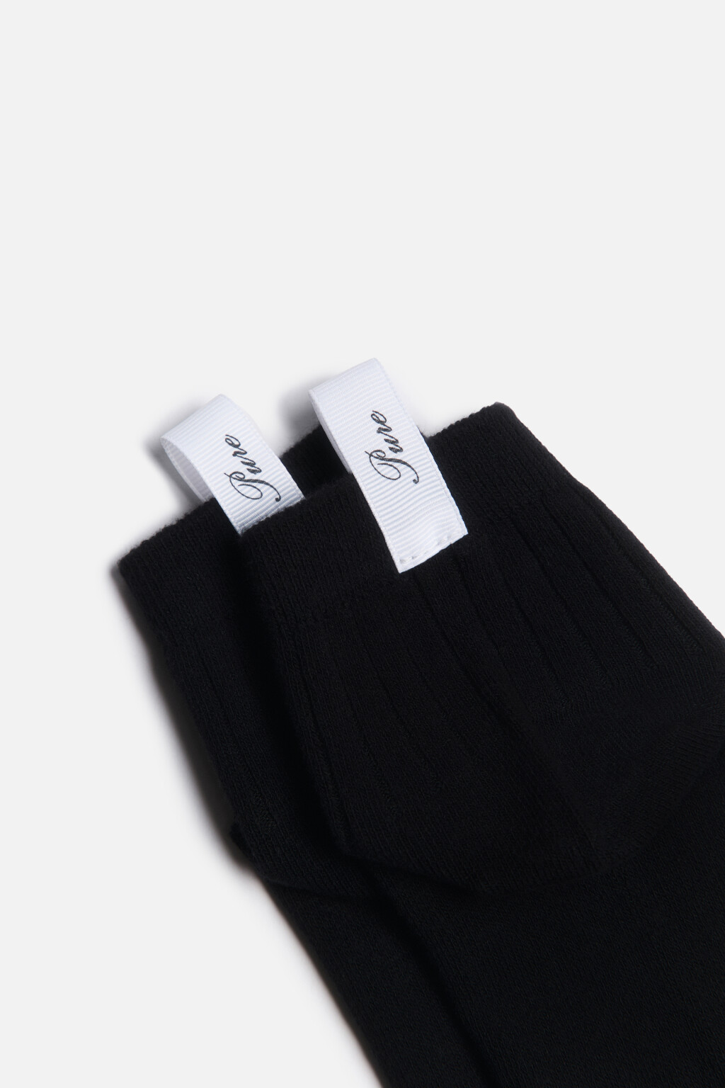 Носки короткие с ярлычком и надписью - цвет черный - 3