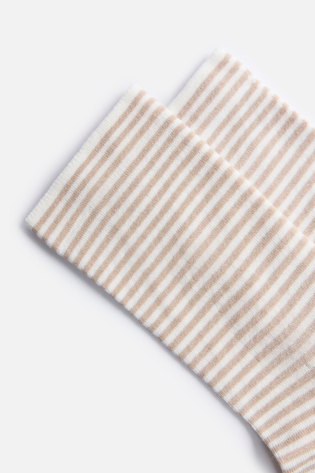 Носки высокие вискозные в полоску - цвет бежевый - 2