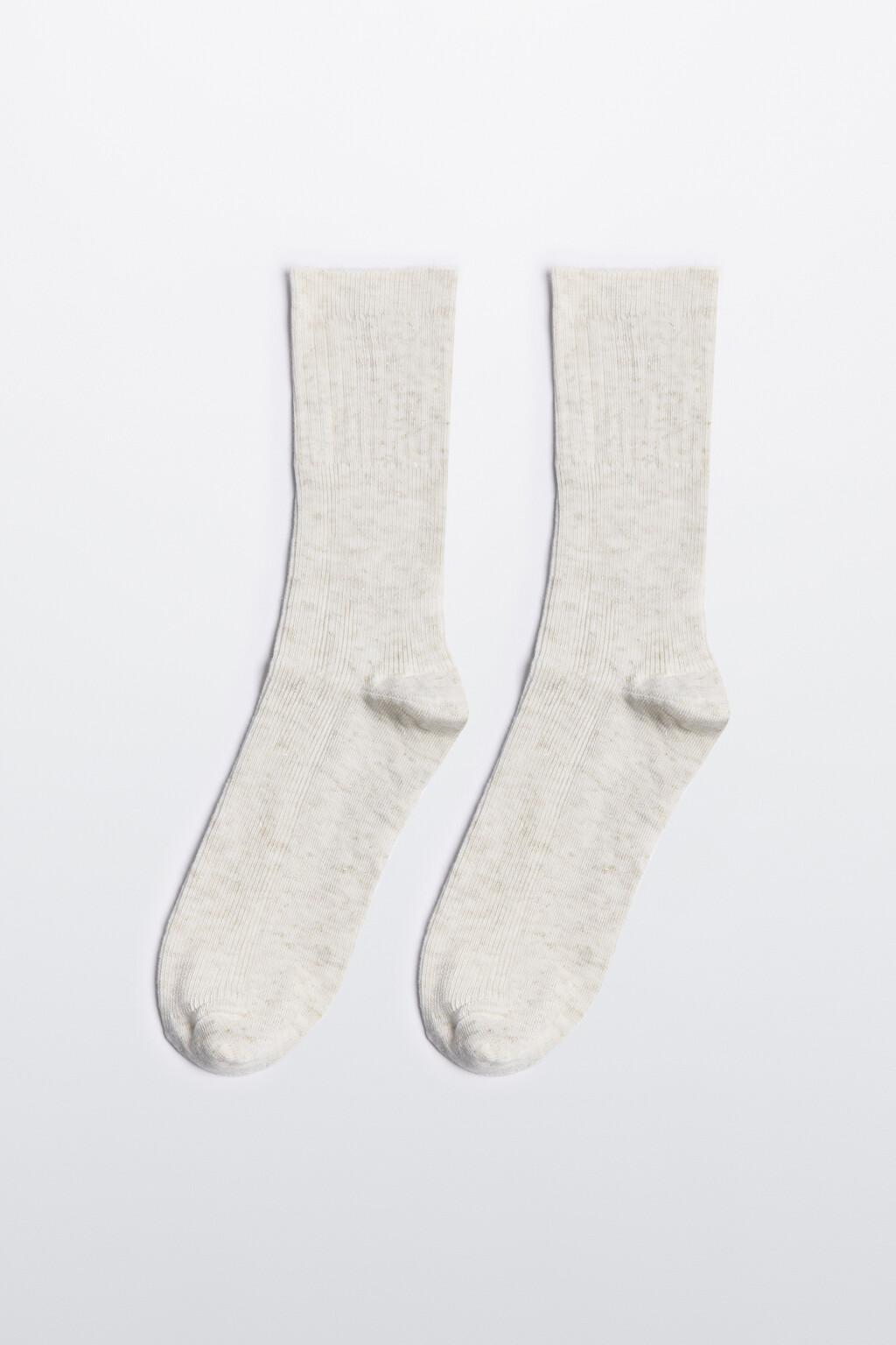 Носки высокие вискозные с люрексом - цвет ванильный - 1