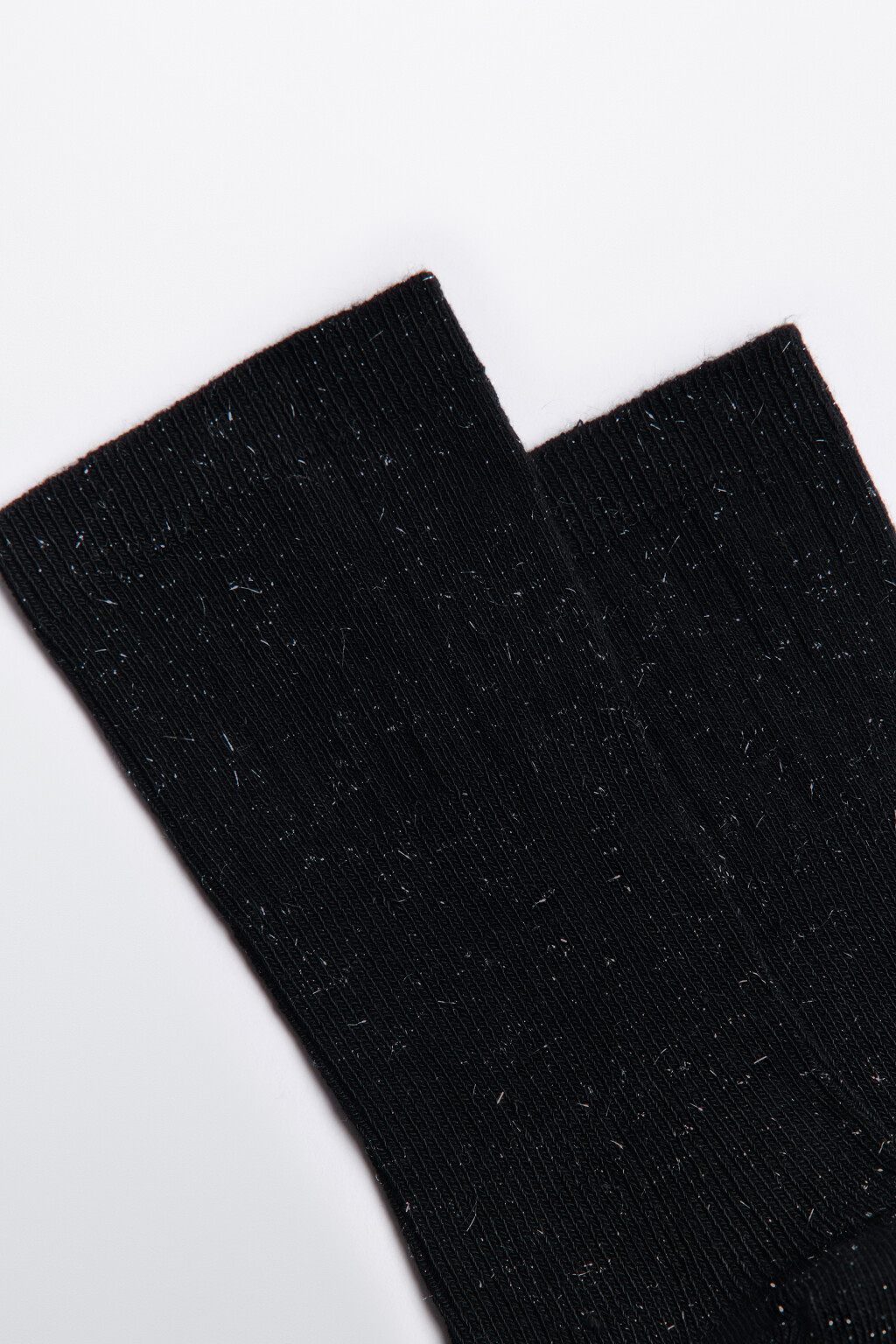 Носки высокие вискозные с люрексом - цвет черный - 2