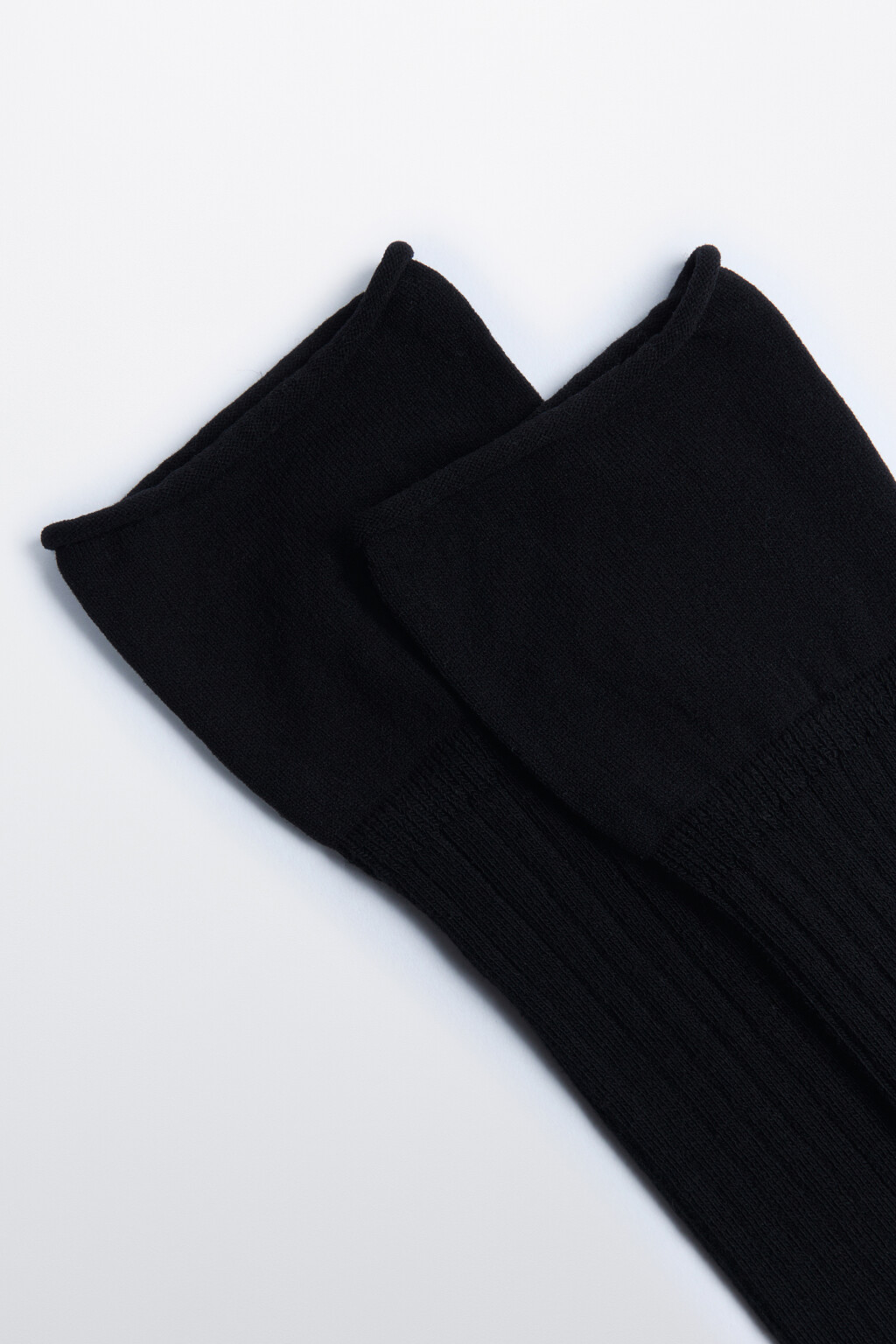 Гольфы в рубчик с имитацией второго слоя - цвет черный - 2