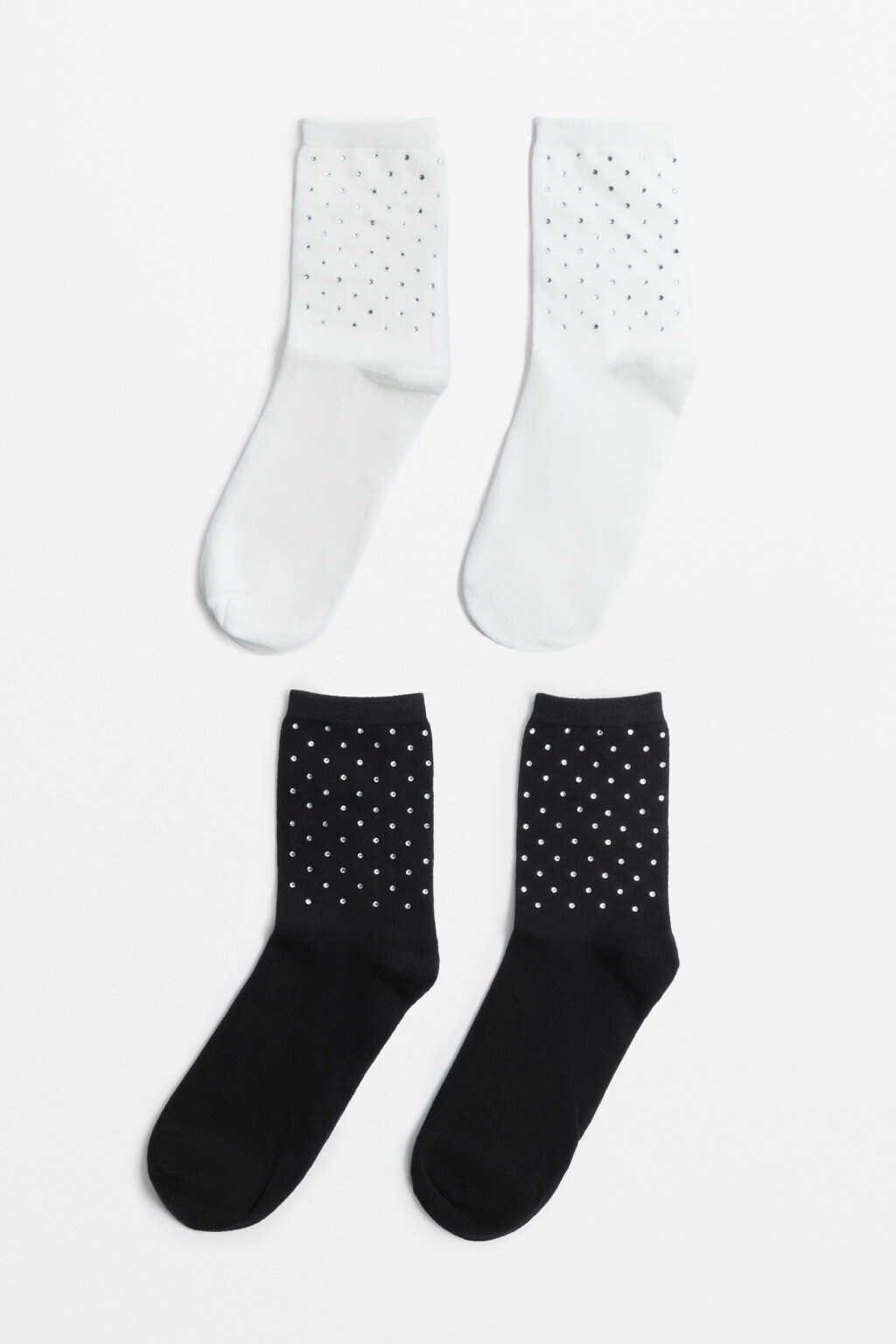 Набор носков хлопковых со стразами (2 пары) - цвет мультиколор - 1