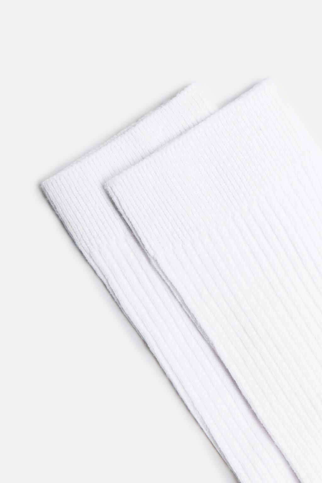 Гольфы плотные хлопковые в рубчик - цвет белый - 2