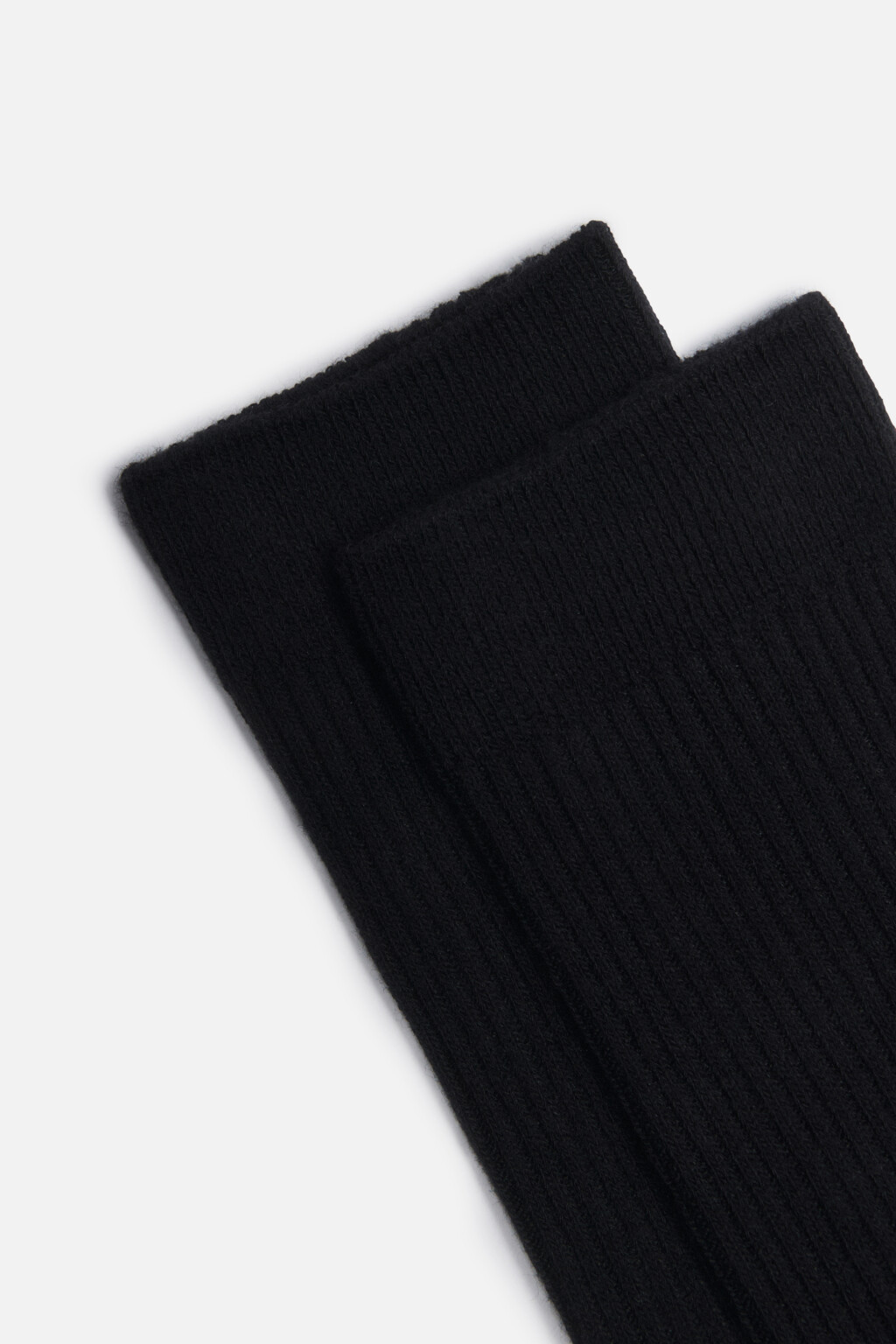 Гольфы плотные хлопковые в рубчик - цвет черный - 2