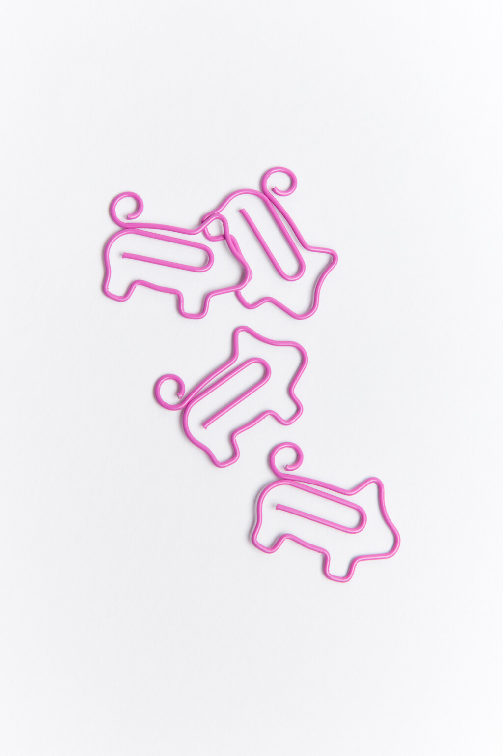 Набор закладок-поросят для книг (4 штуки) - цвет розовый - 2