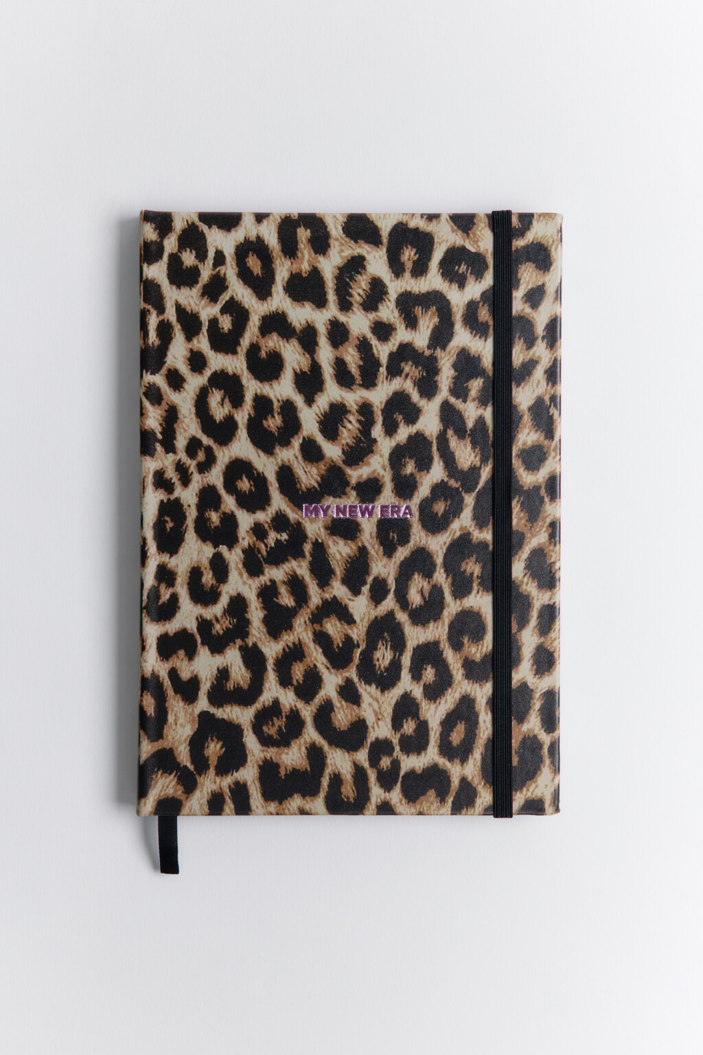 Блокнот леопардовый с закладкой - цвет черный - 1