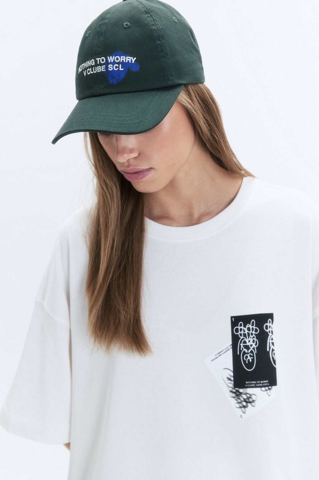 Бейсболка хлопковая с принтом-надписью - цвет зеленый - 5