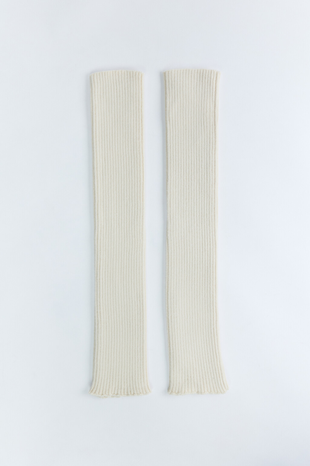 Гетры вискозные в рубчик - цвет молочный - 1