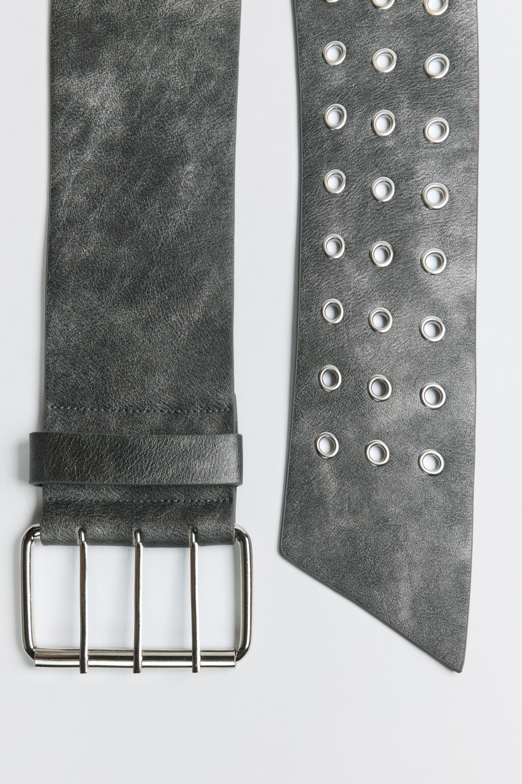 Ремень широкий с вареным эффектом - цвет коричневый - 3