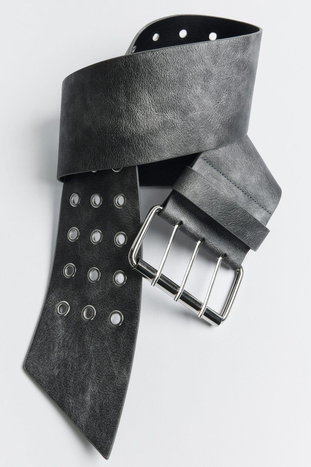 Ремень широкий с вареным эффектом - цвет коричневый - 1