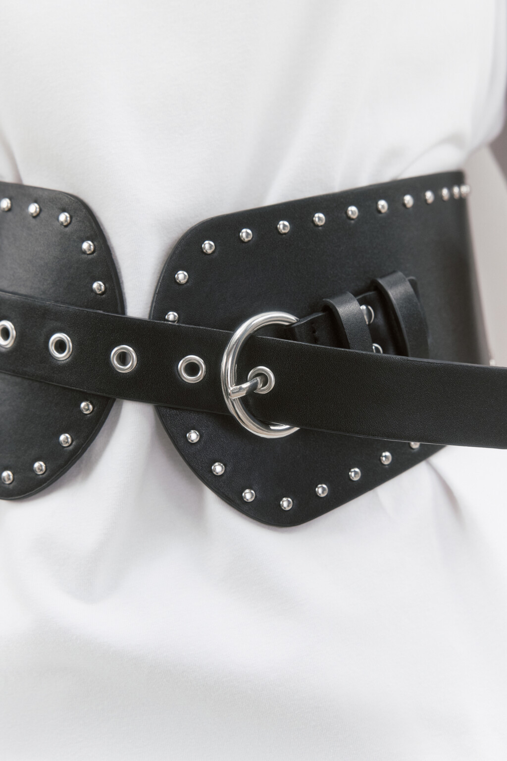 Ремень-корсет с металлическим декором - цвет черный - 4