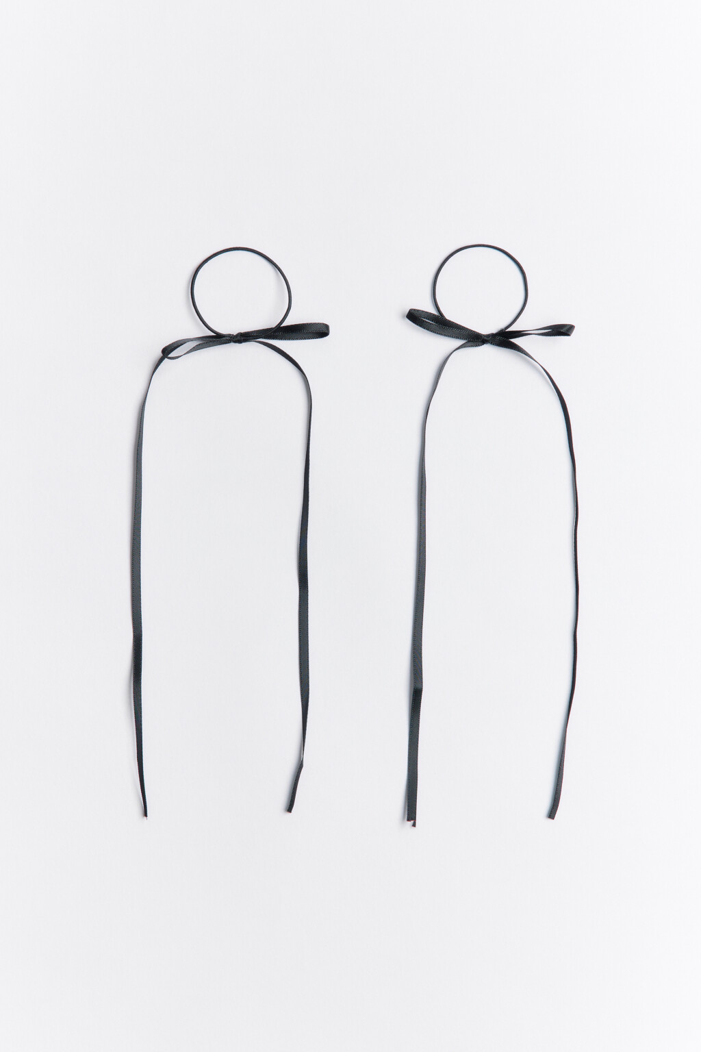 Набор резинок для волос с бантиками (2 штуки) - цвет черный - 1