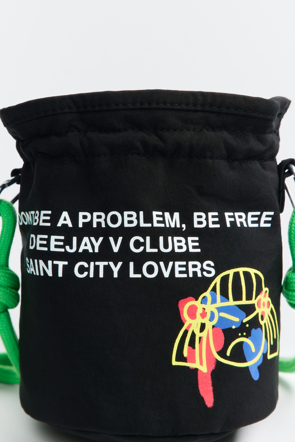 Сумка-через плечо с принтом и шнурком из корда - цвет черный - 3