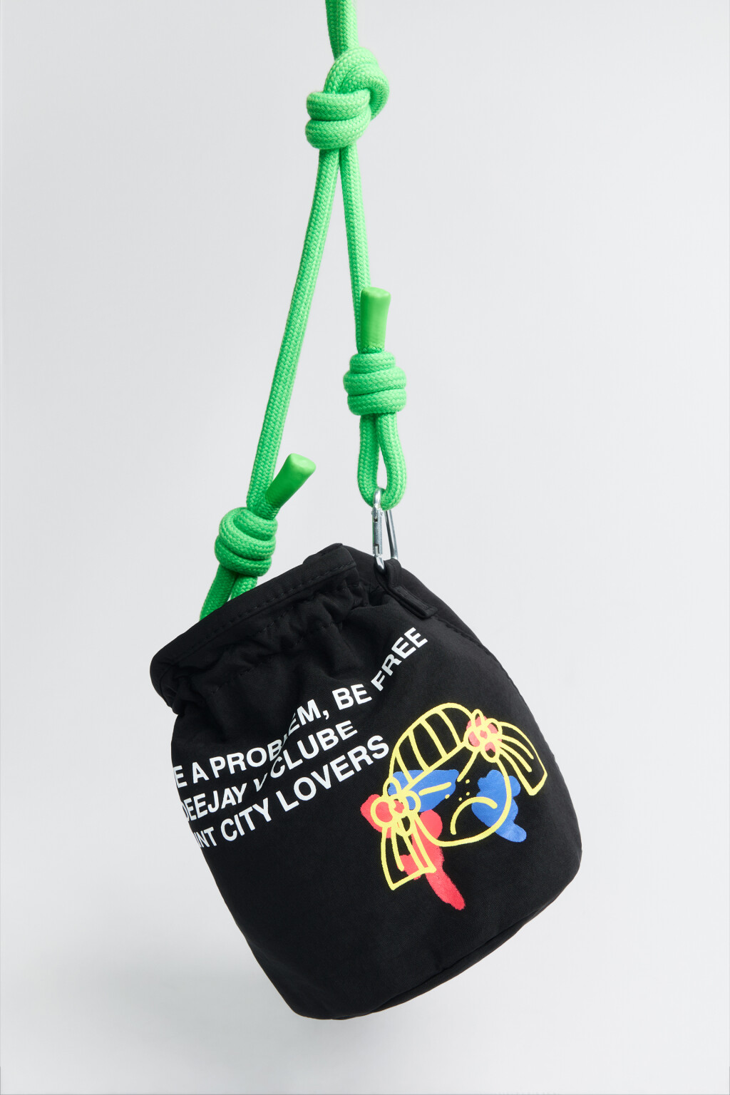 Сумка-через плечо с принтом и шнурком из корда - цвет черный - 5