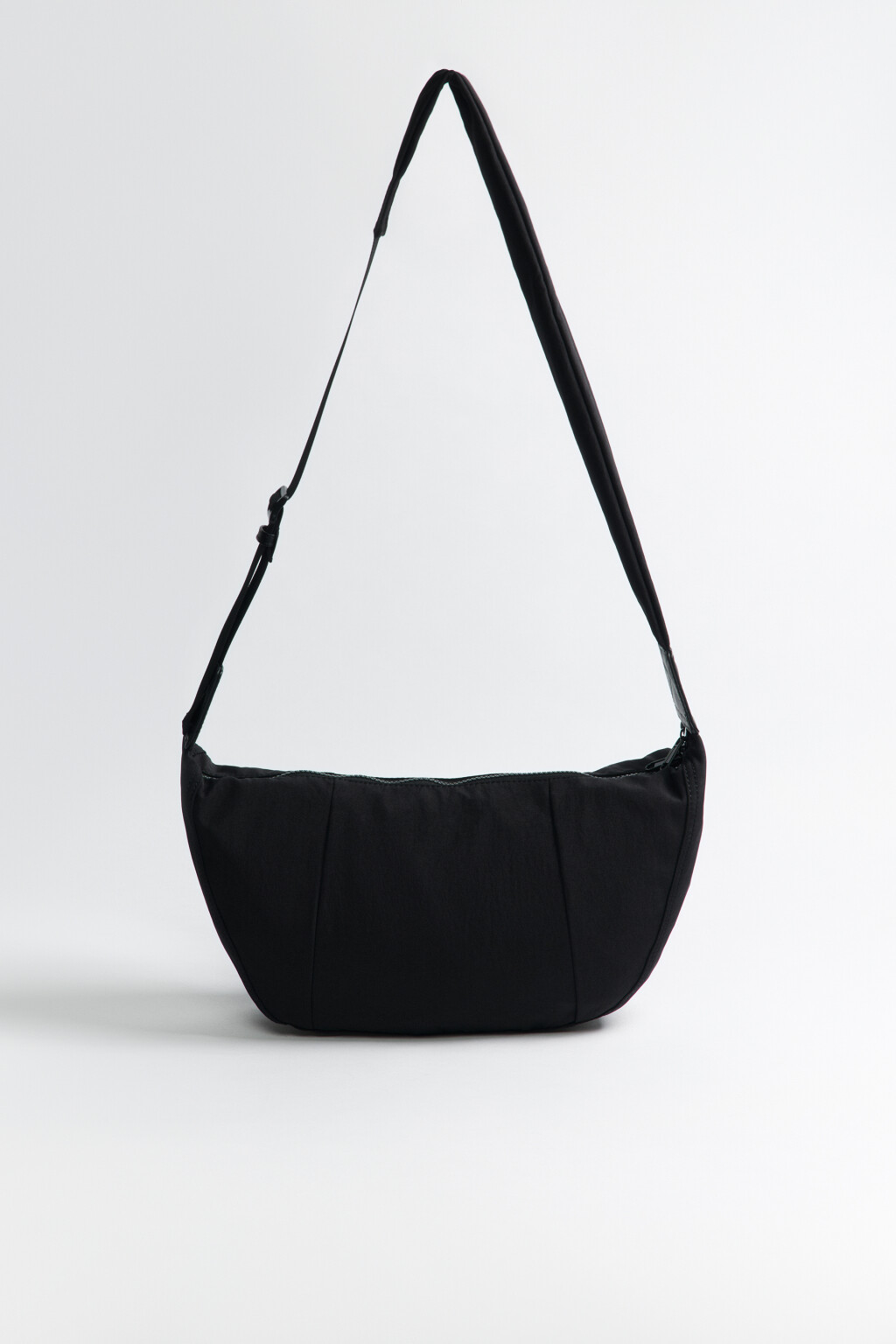 Сумка-бананка текстильная с ремнем через плечо - цвет черный - 1