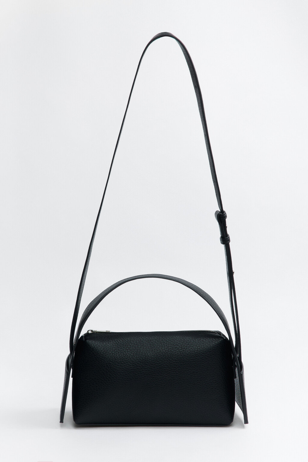 Сумка-багет с широким ремнем на плечо - цвет черный - 1