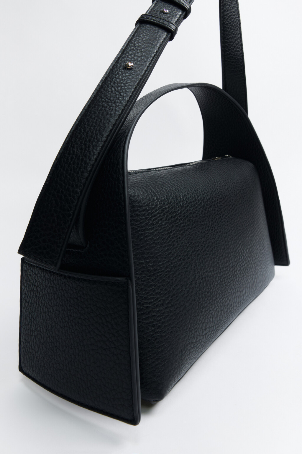 Сумка-багет с широким ремнем на плечо - цвет черный - 5