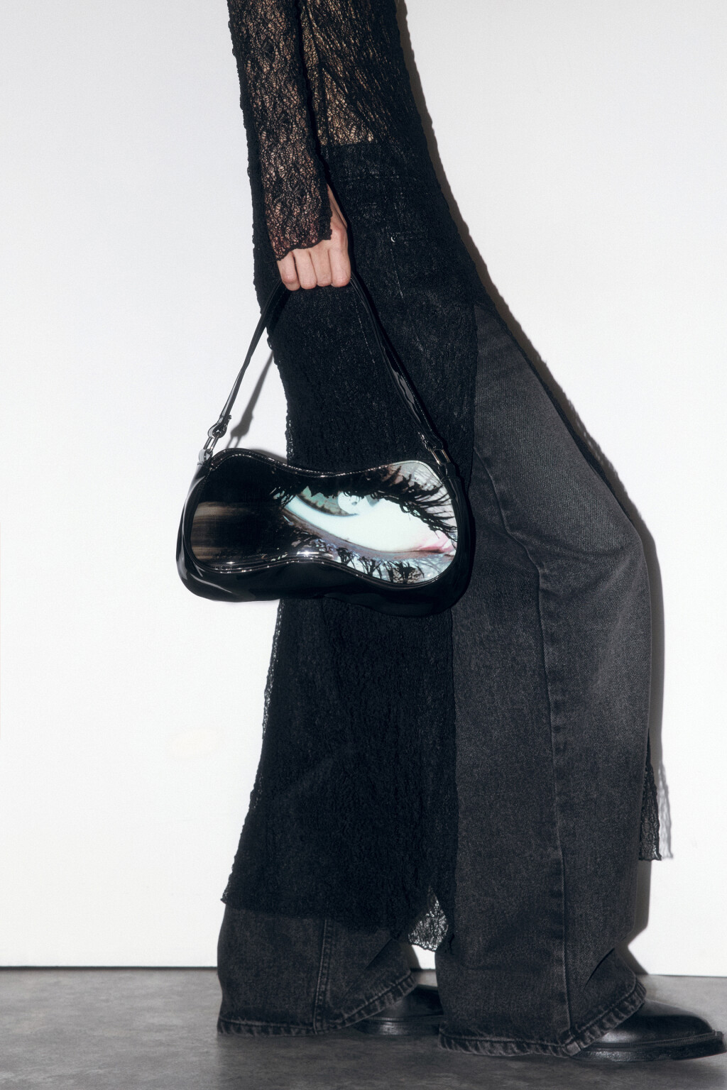 Сумка на плечо лакированная с принтом - цвет мультиколор - 7