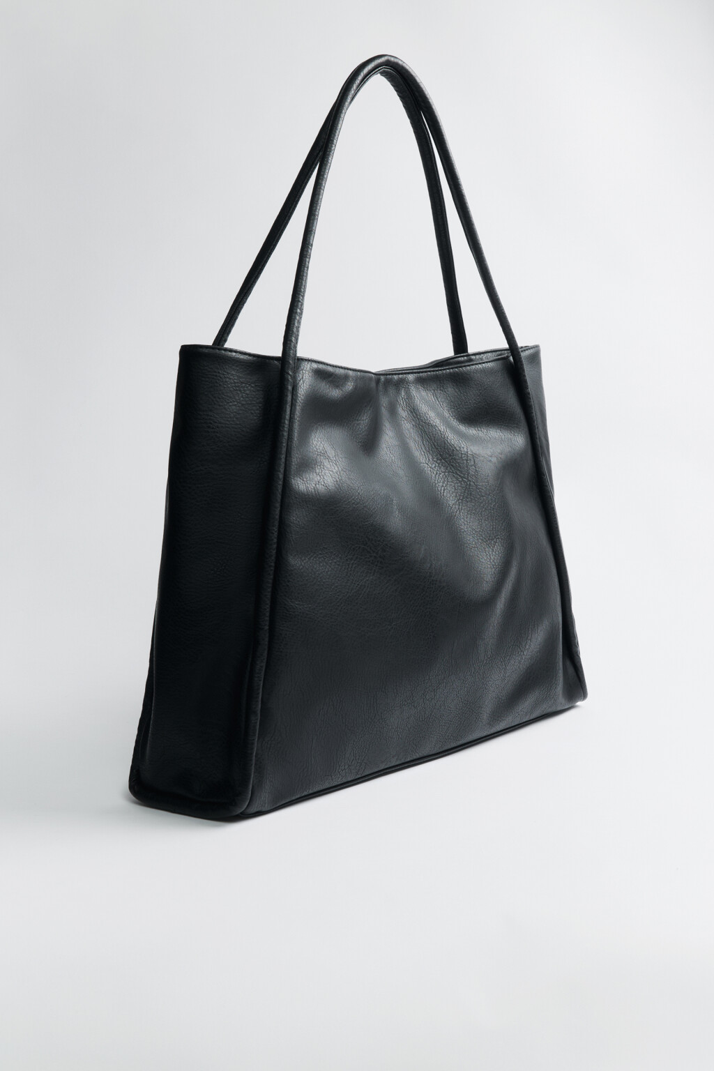 Сумка-шоппер из искусственной кожи - цвет черный - 1