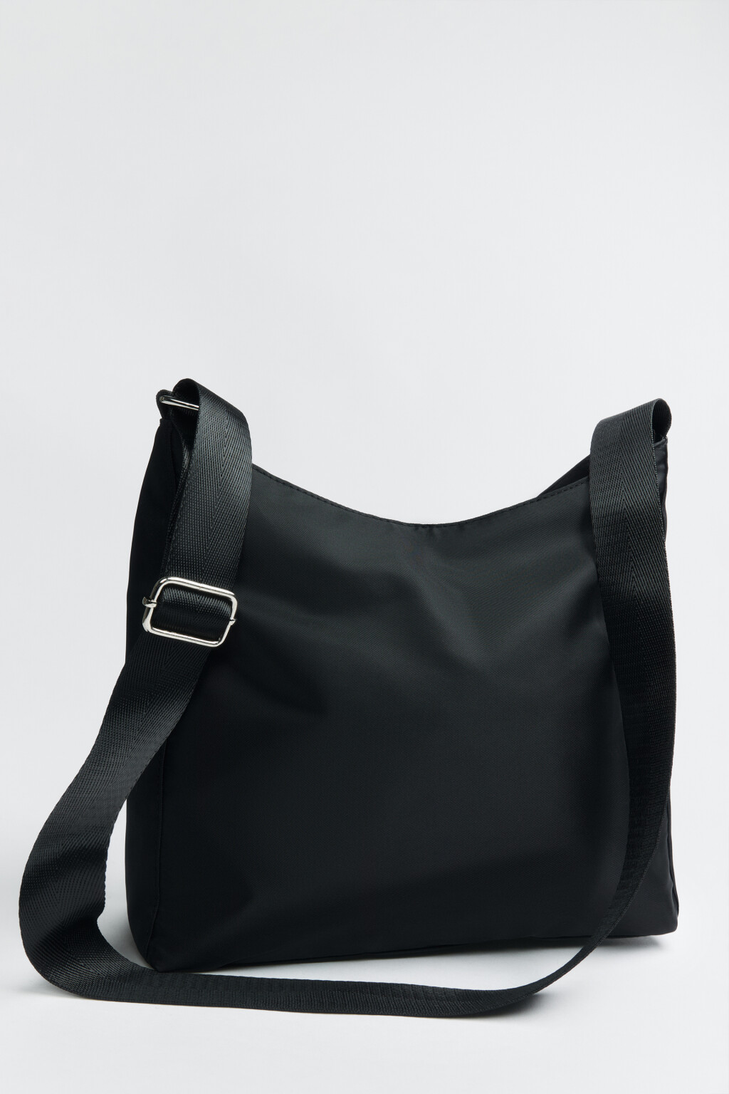 Сумка текстильная с ремнем через плечо - цвет черный - 5
