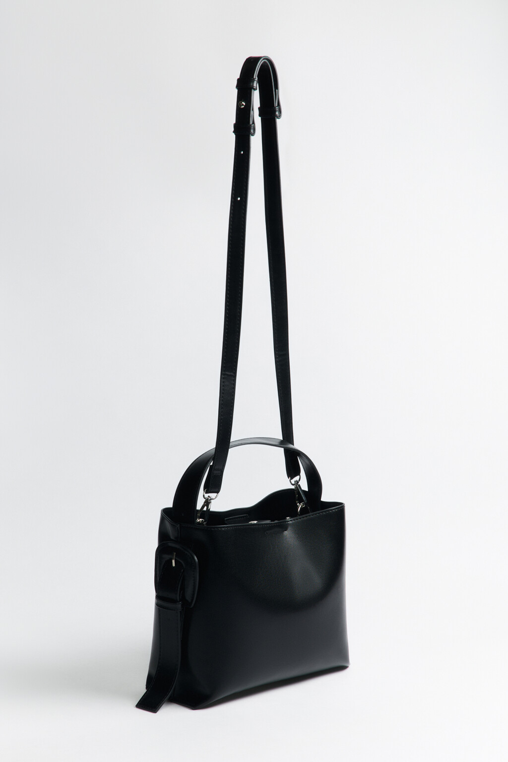Сумка прямоугольная с ремнем через плечо - цвет черный - 3