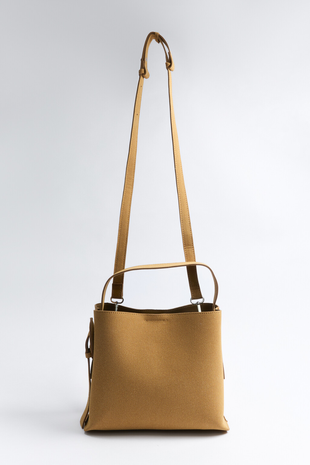 Сумка прямоугольная из искусственной замши - цвет коричневый - 2