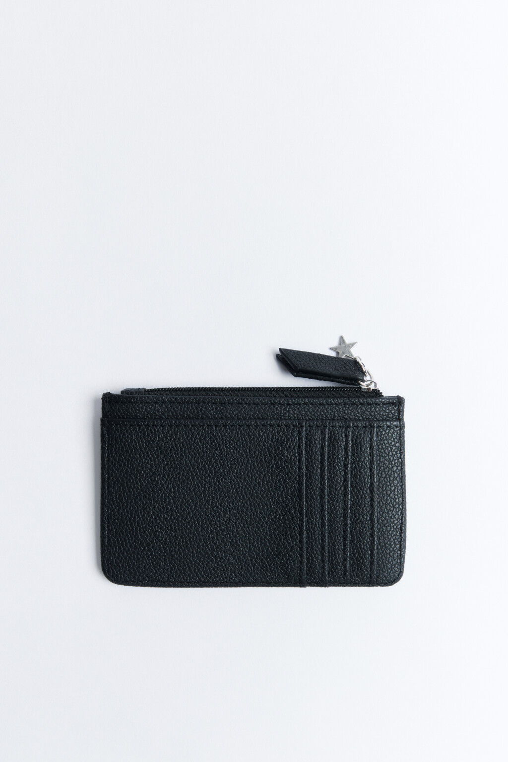 Кошелек на молнии с отделениями для карт - цвет черный - 2
