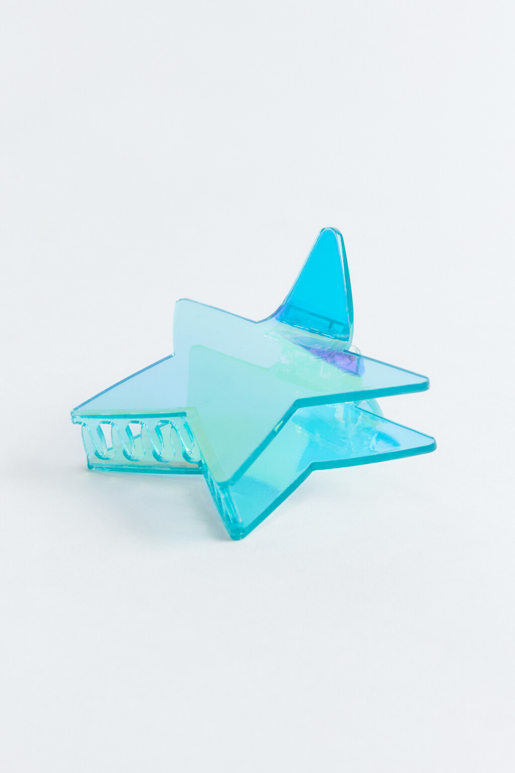 Заколка-краб для волос в виде звезды - цвет голубой - 1