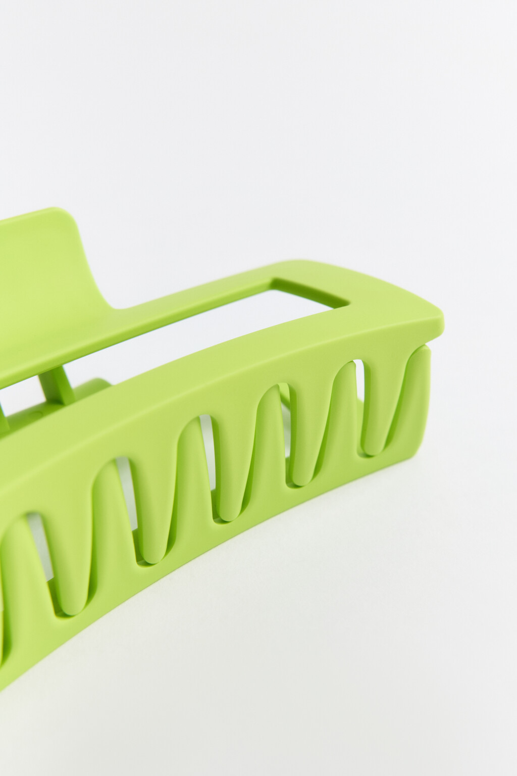 Заколка-краб с крупными зубьями - цвет зеленый - 2