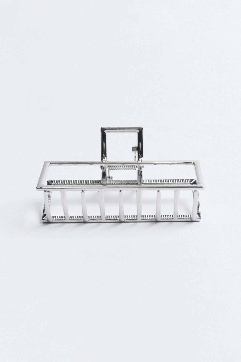 Заколка-краб для волос металлическая - цвет серый - 1