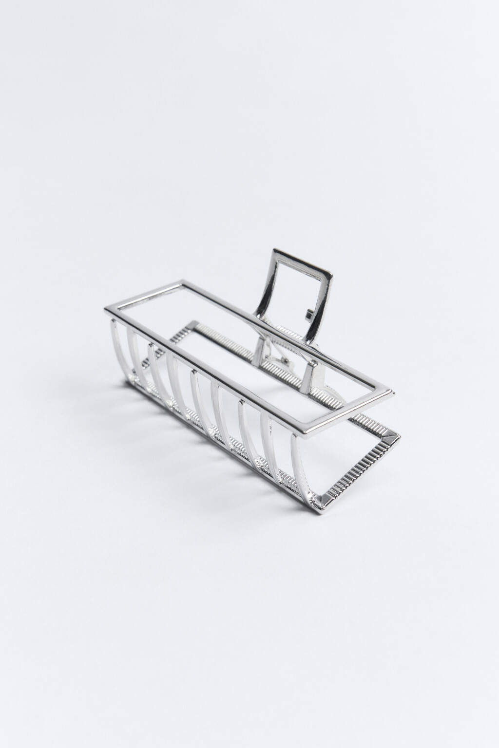 Заколка-краб для волос металлическая - цвет серый - 2