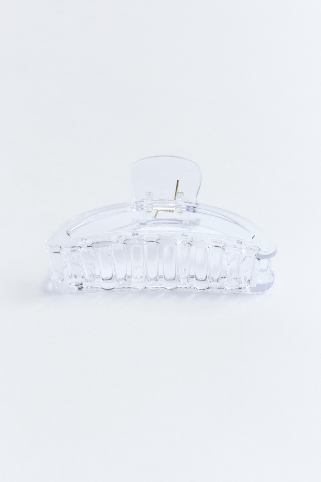 Заколка-краб для волос прозрачная - цвет серый - 1