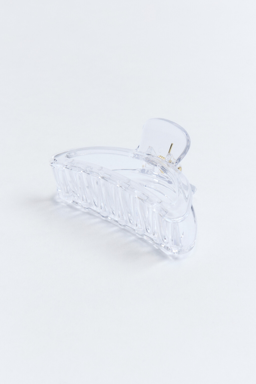 Заколка-краб для волос прозрачная - цвет серый - 2