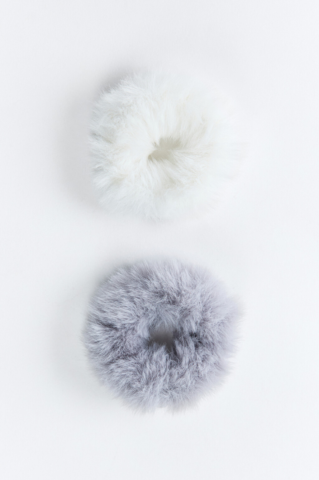 Набор резинок для волос пушистых (2 штуки) - цвет бежевый - 1