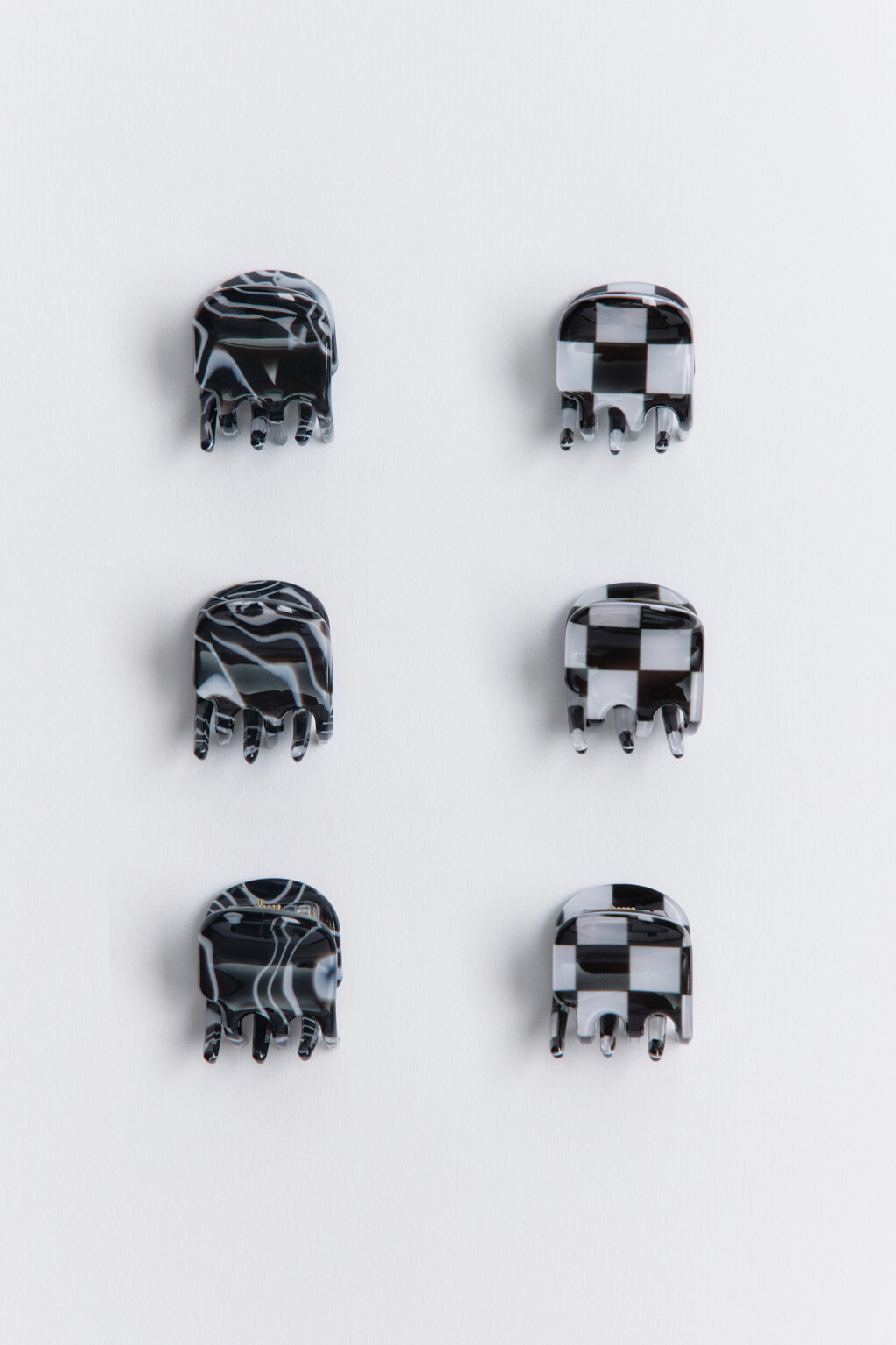 Набор заколок-крабиков с принтом (6 штук) - цвет мультиколор - 1