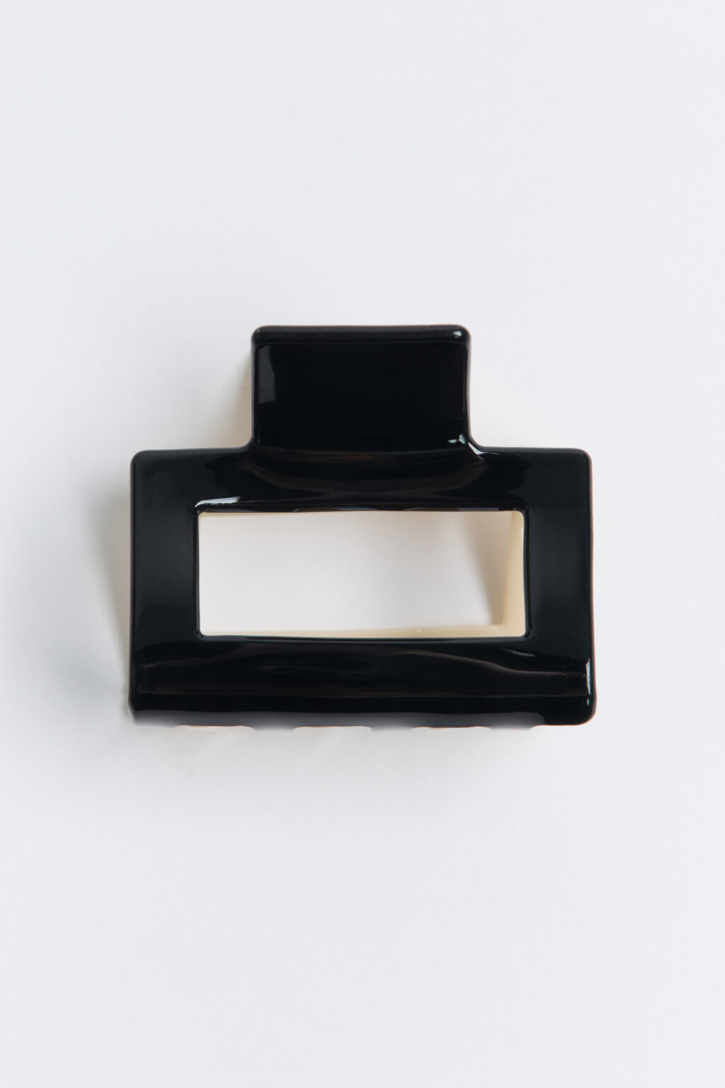 Заколка-краб для волос квадратная - цвет белый - 1