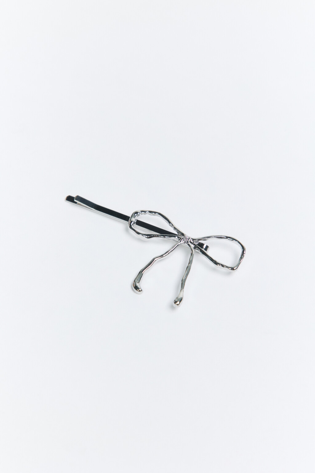 Заколка-невидимка с бантиком - цвет серый - 2