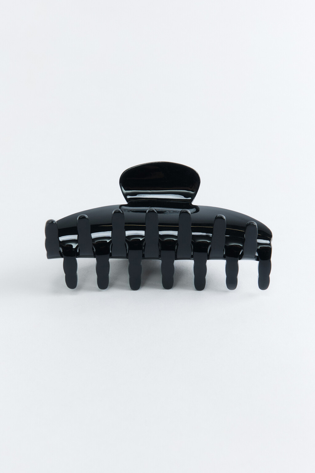 Заколка-краб с волнистыми зубьями - цвет черный - 1