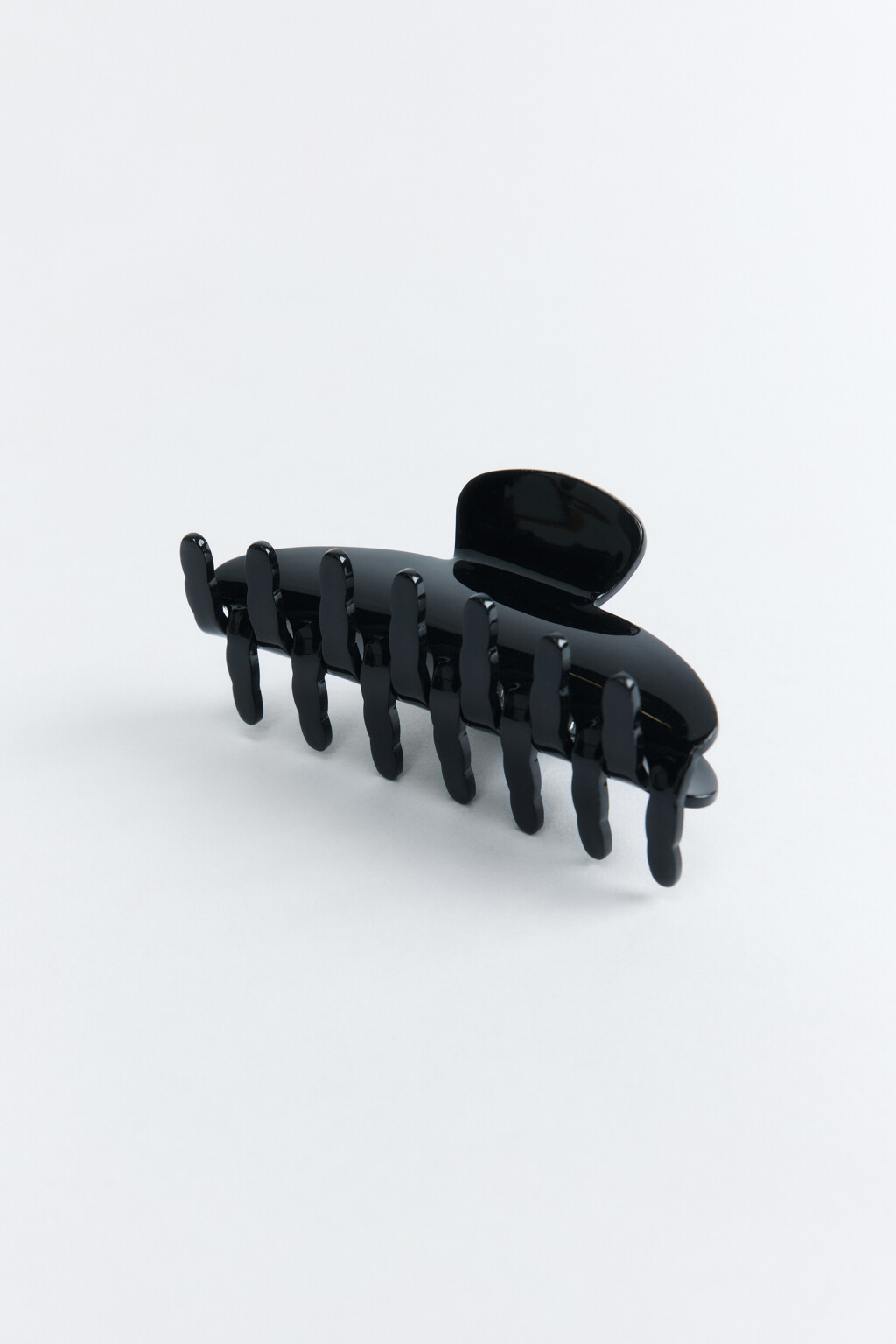 Заколка-краб с волнистыми зубьями - цвет черный - 2