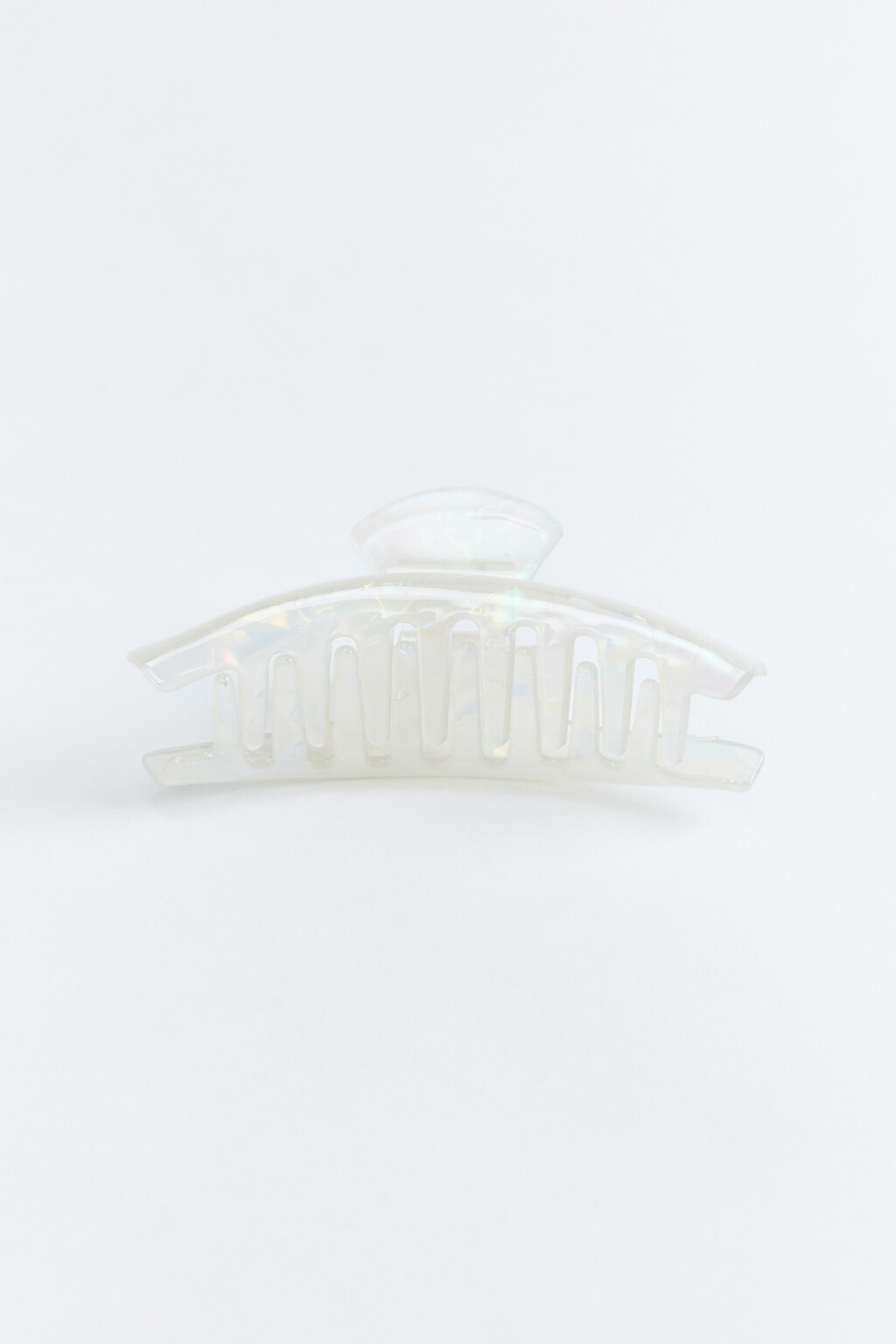 Заколка-краб перламутровая - цвет белый - 1