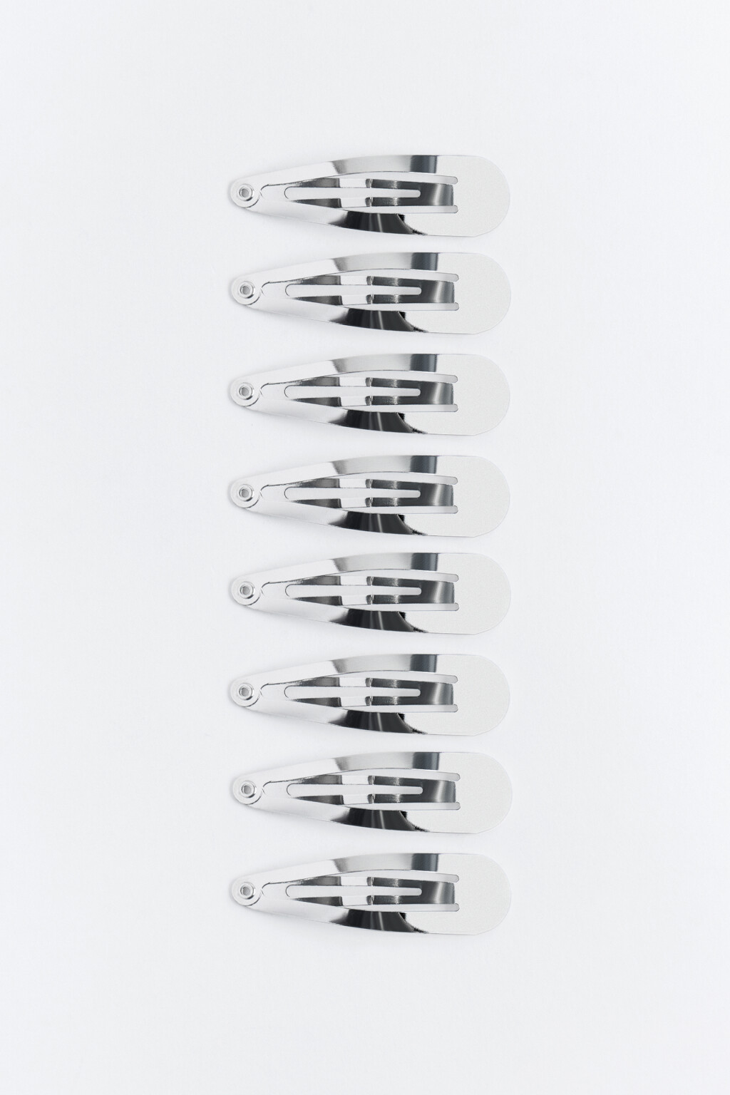 Набор заколок клик-клак (8 штук) - цвет серый - 1