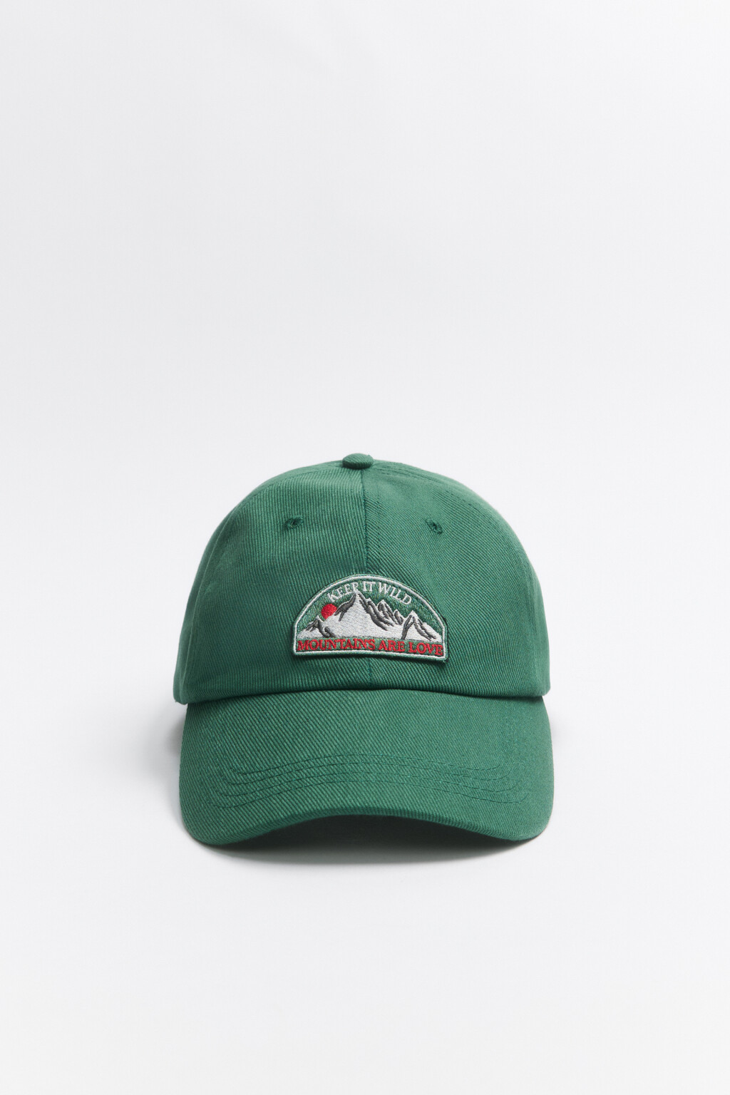 Бейсболка хлопковая с нашивкой - цвет зеленый - 1