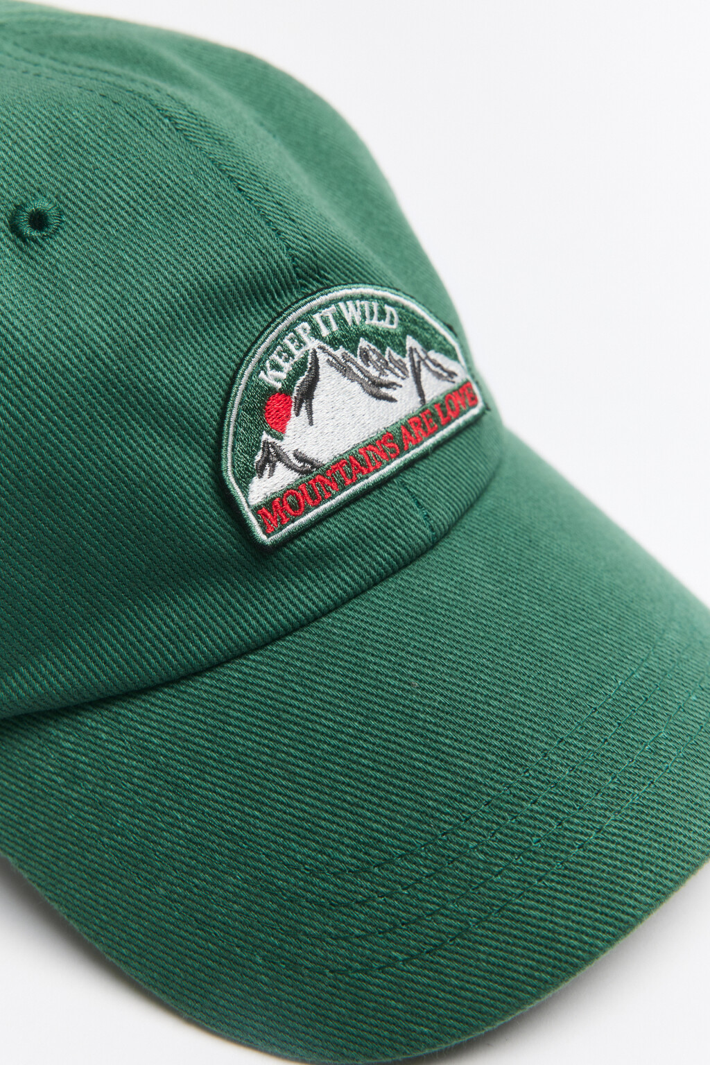 Бейсболка хлопковая с нашивкой - цвет зеленый - 3