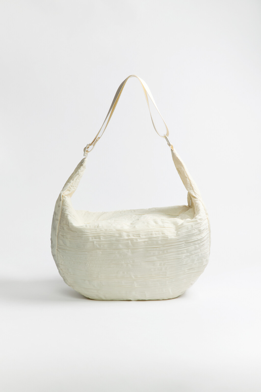 Сумка-кроссбоди из плиссированной ткани - цвет бежевый - 1