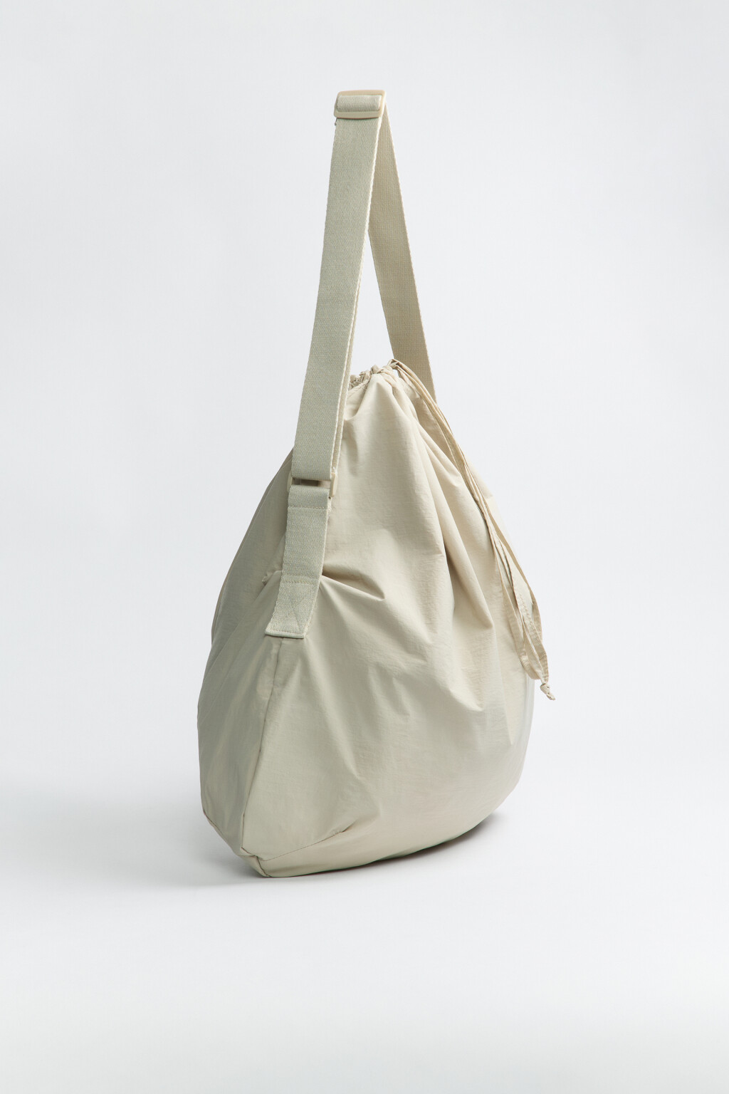 Сумка-мешок текстильная с ремешком - цвет бежевый - 2