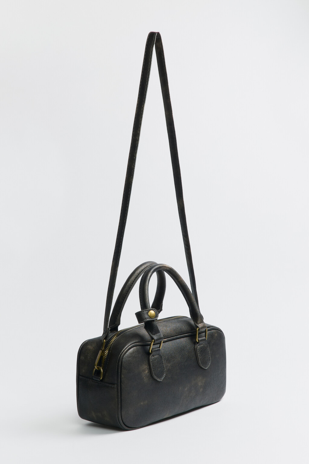 Сумка на короткой ручке с ремнем через плечо - цвет коричневый - 2