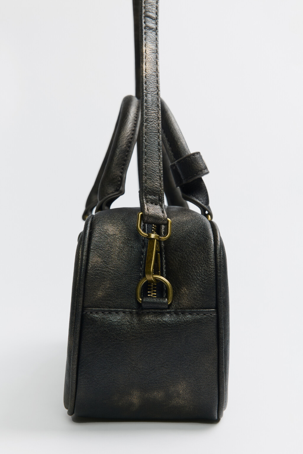 Сумка на короткой ручке с ремнем через плечо - цвет коричневый - 3