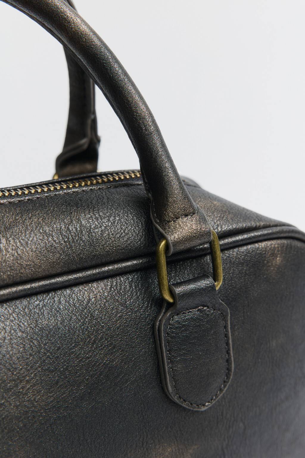 Сумка на короткой ручке с ремнем через плечо - цвет коричневый - 4