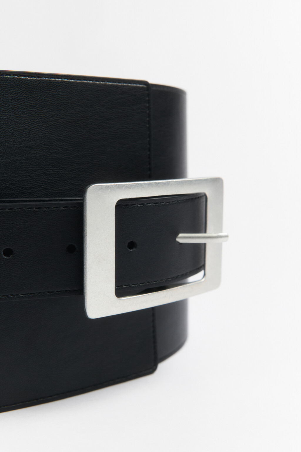 Ремень-корсет с металлической пряжкой - цвет черный - 5